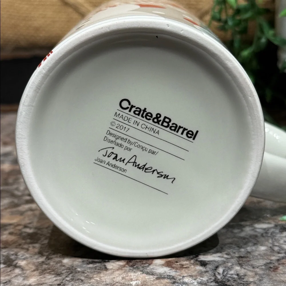 Crate&Barrel Snowman Mug - Red, White, and Gray